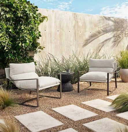 SHOP THE LOOK: Avon Outdoor Sling Chair, Taber Outdoor End Table