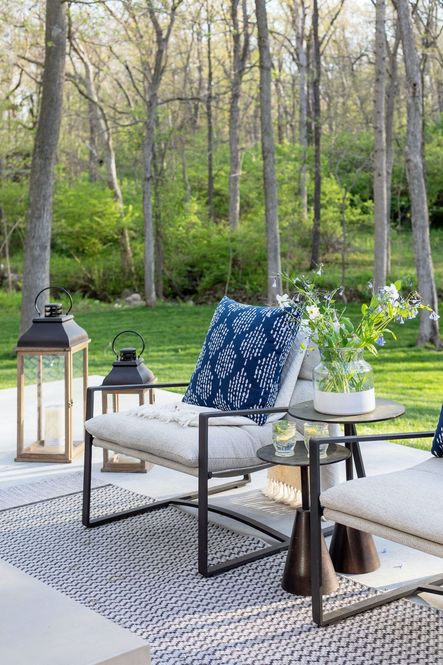 SHOP THE LOOK: Pera Outdoor Pillow Set, Frisco End Tables, Malibu Lanterns