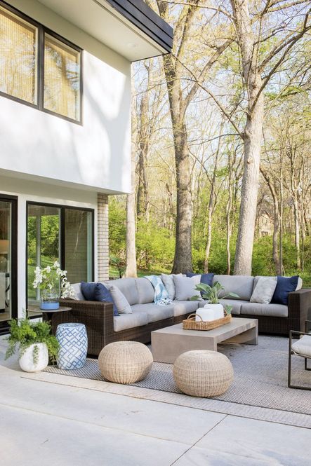 SHOP THE LOOK: Phoenix Outdoor Stool, Parish Coffee Table, Montecito Sectional