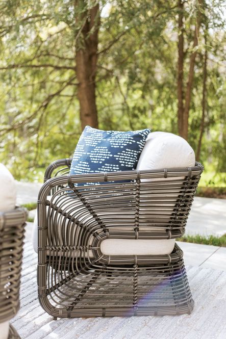 SHOP THE LOOK: Carver Lounge Chair, Pera Indigo Outdoor Pillow