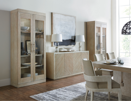 Images via Hooker Furniture | SHOP THE LOOK: Cascade Oak & Tempered Glass Display Cabinet