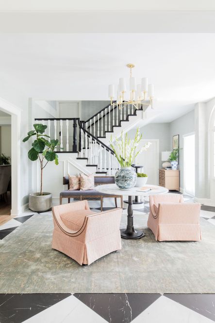SHOP THE LOOK: Lucy Dining Table, Gayle Bench, Dillon Chandelier, Blue & White Yuan Sunflower Jar, Busan White Orchid Bowl, Tribeca Planter