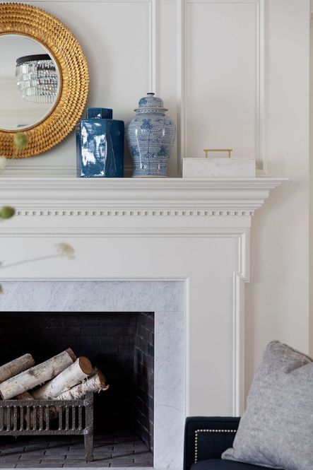 SHOP THE LOOK: Petal Mirror, Blue & White Chain Temple Jar, Marble Box & Lid