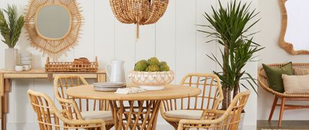SHOP THE LOOK: Lakeside Dining Table | Lakeside Arm Chair | Mayfair Bead Chandelier