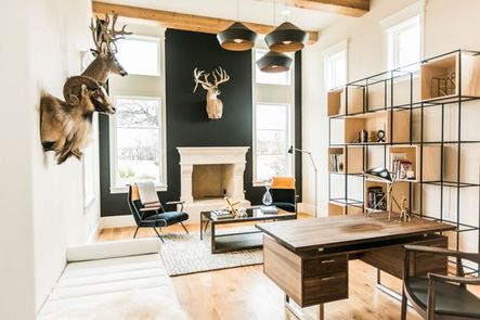 SHOP THE LOOK | Coffee Table, Lauren Desk, Lydney Pendant, Sir David Waterfront Linen Upholstered Chaise Lounge
