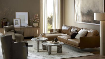 Dakota Light Taupe Marble Nesting Coffee Table