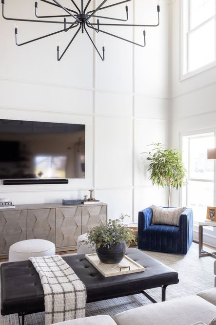 Design by Bodine White | Photography by Scout &amp; Nimble | SHOP THE LOOK: Lindy Coffee Table, Multi Tone Bone and Brass Tray, Vintage Four Handles Water Pot, Loloi Wren Ivory/Taupe Throw