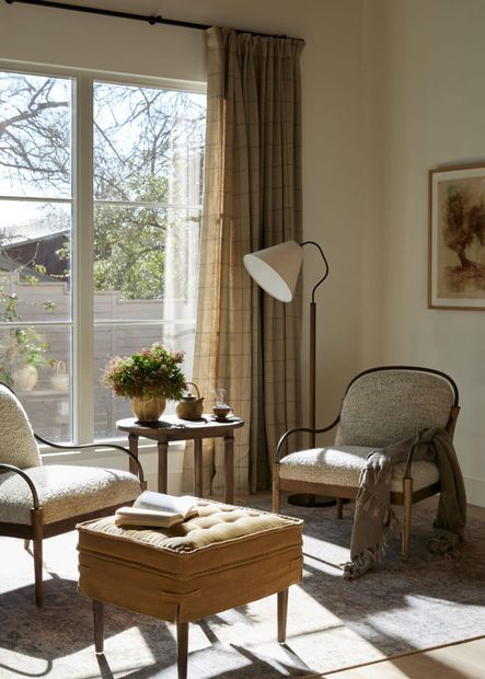 SHOP THE LOOK: Demi Chair, Cole Ottoman, Charnes End Table, Undone Cypress By Coup D'esprit