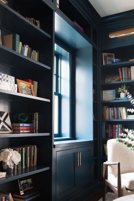 Home Reveal | Modern Tudor Library and Basement