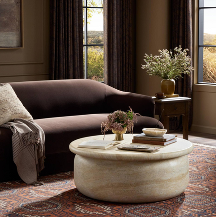 Dayna Faux Travertine Coffee Table