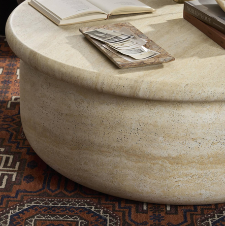 Dayna Faux Travertine Coffee Table