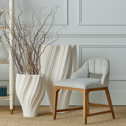 Whorl White Vase